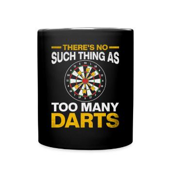 Dartspiel I Es gibt kein Dartspiel wie zu viele - Tasse einfarbig - Schwarz - Vorne
