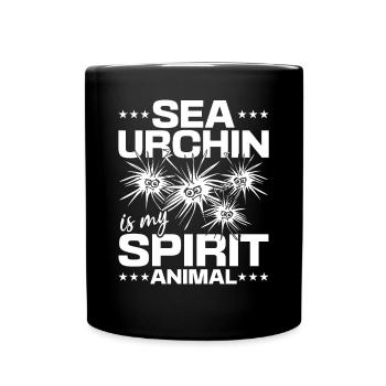 Sea Urchin is my spirit Animal Sea Creature Sea Urchin - Full Colour Mug - black - Front