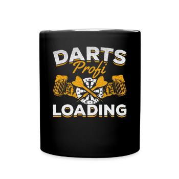 Dart Profi Loading Dartspieler Dartspiel - Tasse einfarbig - Schwarz - Vorne