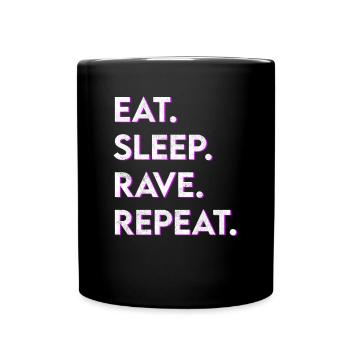manger le sommeil rave répéter - Mug uni - noir - Devant