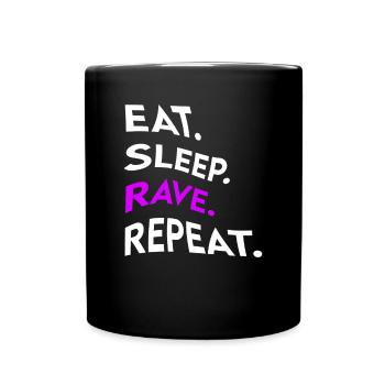 manger le sommeil rave répéter - Mug uni - noir - Devant