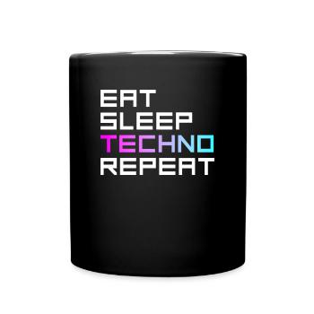 manger du sommeil techno répéter - Mug uni - noir - Devant