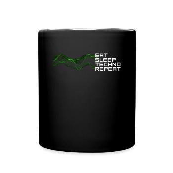manger du sommeil techno répéter - Mug uni - noir - Devant
