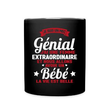 Je suis un mec génial j'ai une femme extraordinair - Mug uni - noir - Devant