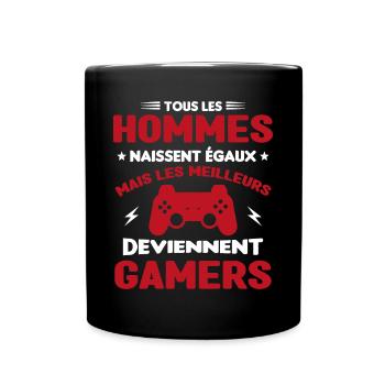 Tous Les Hommes Naissent Égaux - Meilleurs Gamers - Mug uni - noir - Devant