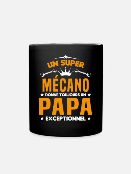 Mécano papa cadeau drôle fête des pères garagiste - Mug uni - noir