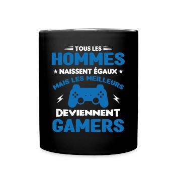 Tous Les Hommes Naissent Égaux - Meilleurs Gamers - Mug uni - noir - Devant