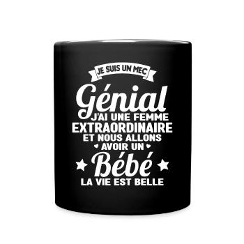 Je suis un mec génial j'ai une femme extraordinair - Mug uni - noir - Devant
