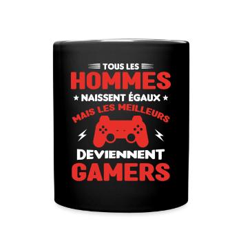 Tous Les Hommes Naissent Égaux - Meilleurs Gamers - Mug uni - noir - Devant