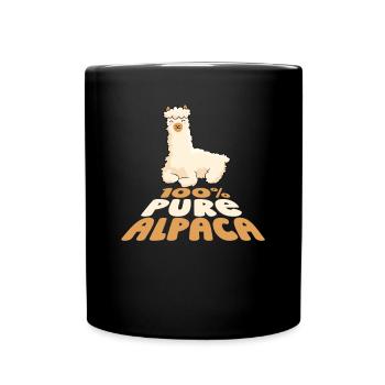 100% Pure Alpaca Llama Vicuna Guanaco Breeder - Full Colour Mug - black - Front