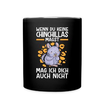 Chinchilla nicht mögen Nagetier Wollmaus - Tasse einfarbig - Schwarz - Vorne