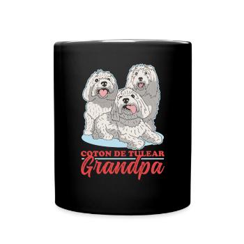 Coton de Tuléar Grand-père Propriétaire de Chien Cadeau - Mug uni - noir - Devant