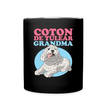 Coton de Tuléar Grand-mère Propriétaire de Chien Cadeau - Mug uni - noir - Devant