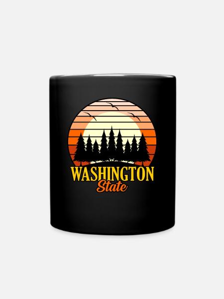 Washington State Geschenk - Tasse einfarbig - Schwarz
