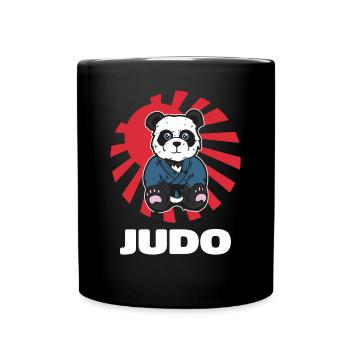 Niedlicher Judo-Panda - Judoka Judoist Kampfsport - Tasse einfarbig - Schwarz - Vorne