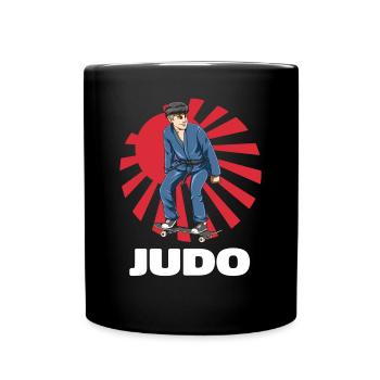 Judo Skater - Judoka Skatboard Kampfsportarten - Tasse einfarbig - Schwarz - Vorne