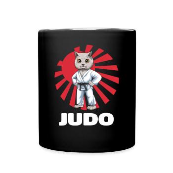 Judo Cat - Judoka Judoist Kampfsportarten Japan - Tasse einfarbig - Schwarz - Vorne