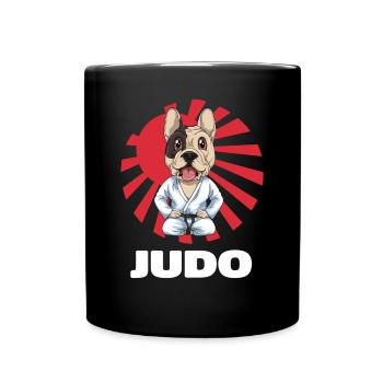 Judo Hund - Judoka Judoist Kampfsport Japan - Tasse einfarbig - Schwarz - Vorne