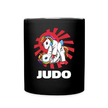Niedliche Judo-Einhörner - Lustige Judoka - Tasse einfarbig - Schwarz - Vorne