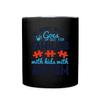 My heart bleeds, goes out for families with kids - Full Colour Mug - black - Front