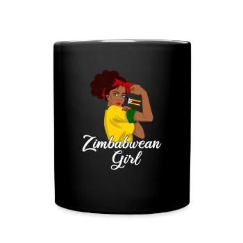 zimbabwe girl, zimbabwe - Full Colour Mug - black - Front