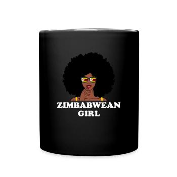 zimbabwe girl, zimbabwe - Full Colour Mug - black - Front