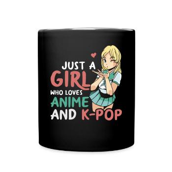 Juste une fille qui aime l’anime et la K-Pop - Mug uni - noir - Devant
