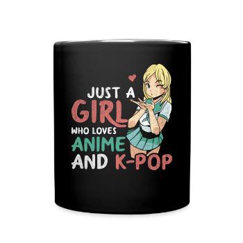 Vintage Juste une fille qui aime l’anime et la K-Pop - Mug uni - noir - Devant
