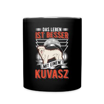 La vie est meilleure avec un Kuvasz - Mug uni - noir - Devant