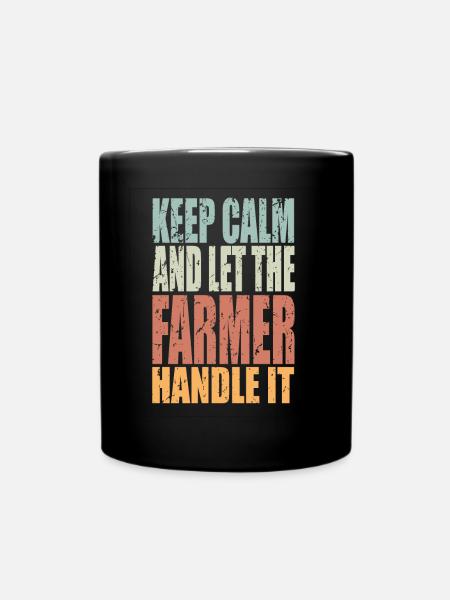 Gardez votre calme agriculteur en disant un cadeau d’agriculteur - Mug uni - noir