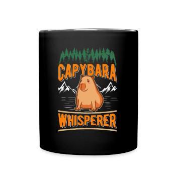 Capybara Flüsterer Capybara Whisperer - Tasse einfarbig - Schwarz - Vorne