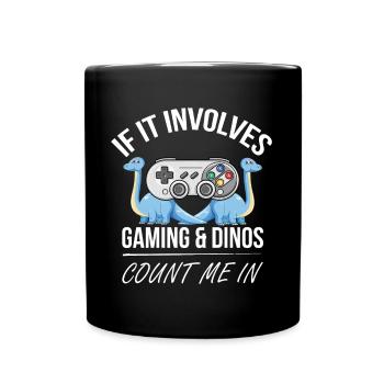 Dinosaurier Konsole Spiele - Tasse einfarbig - Schwarz - Vorne