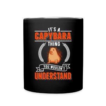 Capybara Ding Wasserschwein Capibara - Full Colour Mug - black - Front