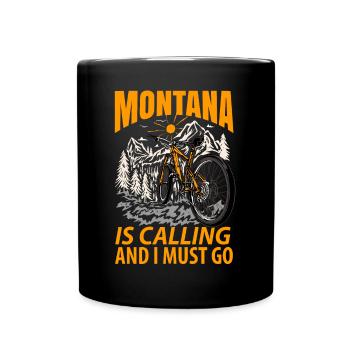 Montana Cycling Gift - Full Colour Mug - black - Front