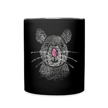 Ratte Rattenzüchter Rattenliebhaber Kostümersatz - Tasse einfarbig - Schwarz - Vorne