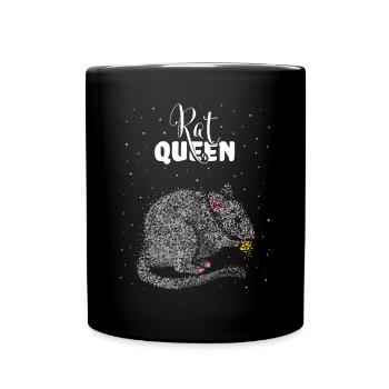 Rat Queen Rat Owner Rat Lover - Full Colour Mug - black - Front