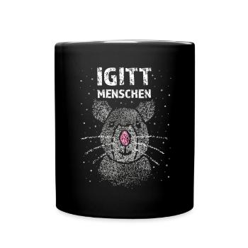 Igitt Menschen Ratte Ratten Rattenliebhaber - Tasse einfarbig - Schwarz - Vorne