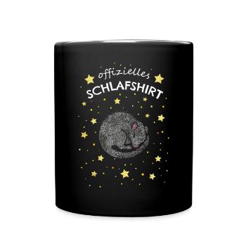 Offizielles Schlafshirt Ratte Ratten Kuschelshirt - Tasse einfarbig - Schwarz - Vorne