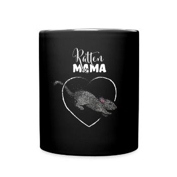 Rattenmama Ratte Ratten Rattenliebhaber - Tasse einfarbig - Schwarz - Vorne