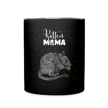 Rattenmama Ratte Rattenbesitzer Ratten - Tasse einfarbig - Schwarz - Vorne