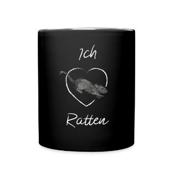 Ratte Rattenzüchter Rattenliebhaber Nagetiere - Tasse einfarbig - Schwarz - Vorne