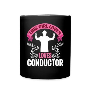 La fille adore diriger des chefs d’orchestre avec une baguette - Mug uni - noir - Devant