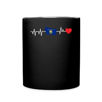 Montana heartbeat gift - Full Colour Mug - black - Front