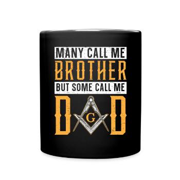 Freemason Dad Fraternal Freemasonry Square Compass - Full Colour Mug - black - Front
