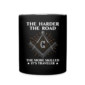 Plus la route est dure, plus c’est un voyageur qualifié - Mug uni - noir - Devant