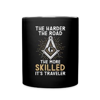 Plus la route est dure, plus c’est un voyageur qualifié - Mug uni - noir - Devant
