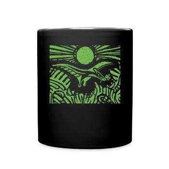 Pterosaurus Flight Dinosaur Dino Dinosaur - Full Colour Mug - black - Front