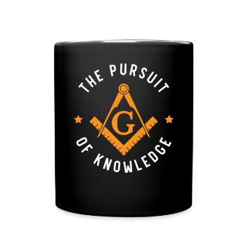 The Pursuit Of Knowledge Mason Fraternal Freemason - Full Colour Mug - black - Front