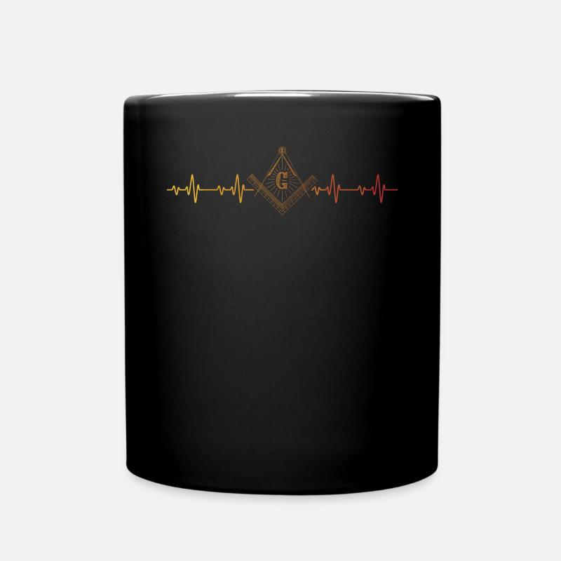 Freimaurer Brüderliche Freimaurerei Quadratischer Kompass - Tasse einfarbig - Schwarz