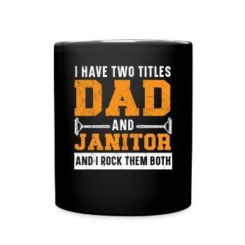 Vater und Hausmeisterschule Cusstodian Clean Freak - Tasse einfarbig - Schwarz - Vorne